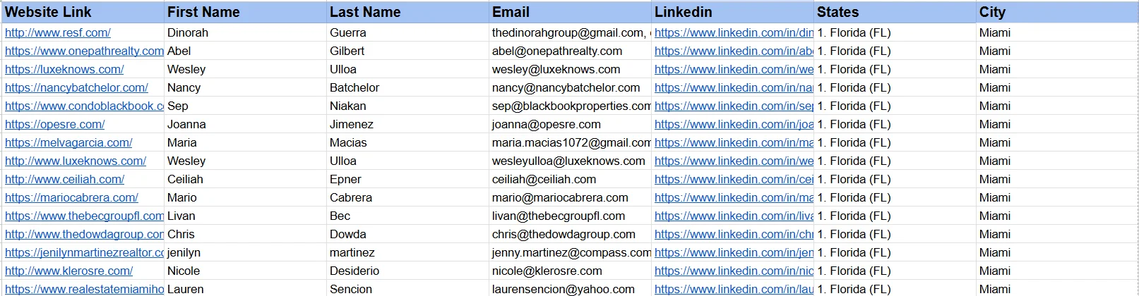 Sales Navigator Extraction Data